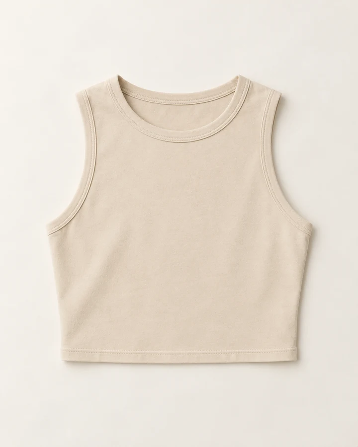 Cotton sleeveless crop top by Podo_Shop